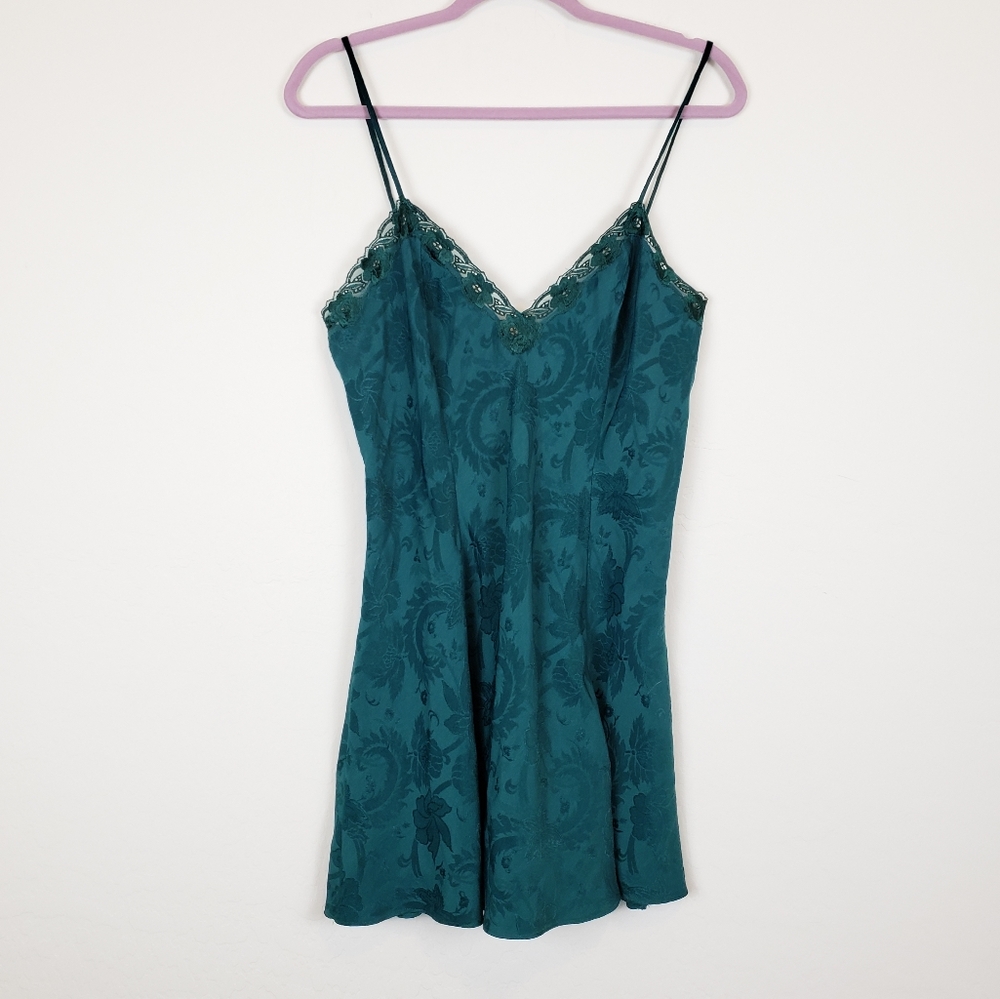 Vintage Victoria's Secret Green Slip Dress Large